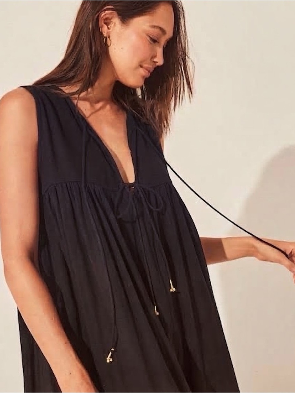 Daughters of India Aalia Midi Dress in Black Gauze